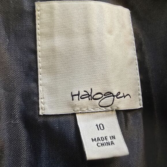 Halogen Blazer Women's Size 10 Solid Black Triple Button Single Breasted - Picture 3 of 10